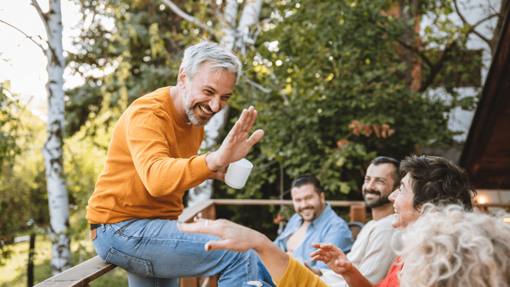 neighbors having good time together