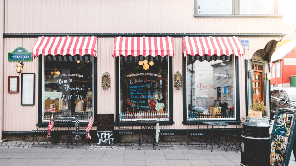 exterior shot of a small business store