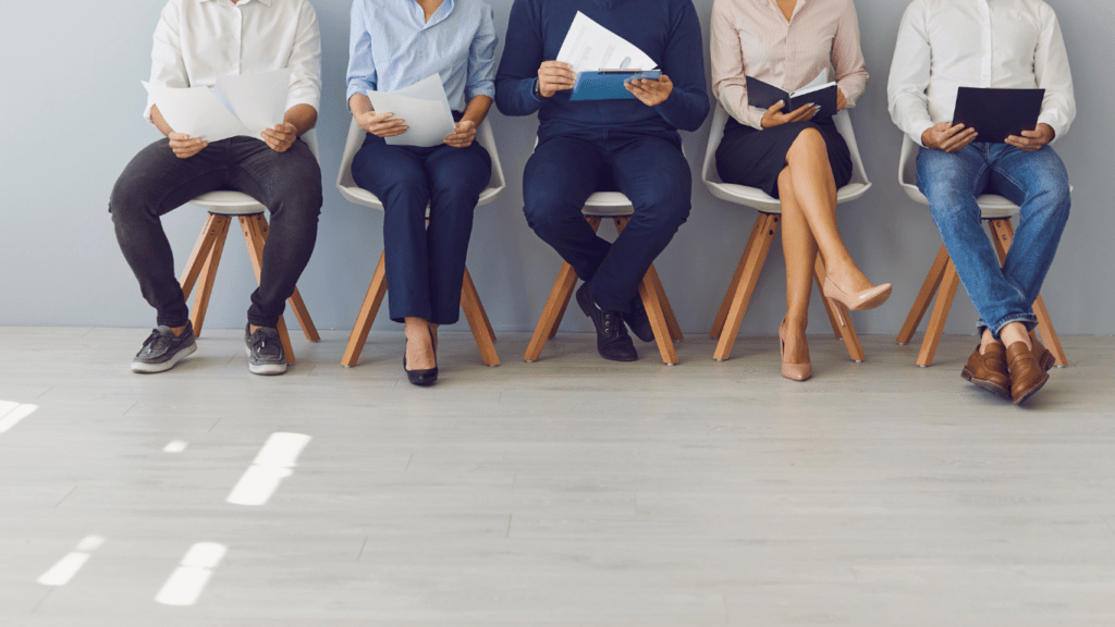 group of people in  a work setting