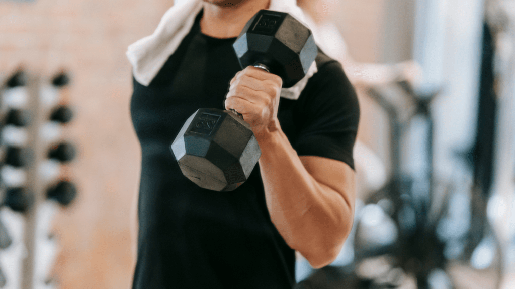 a man lifting weights